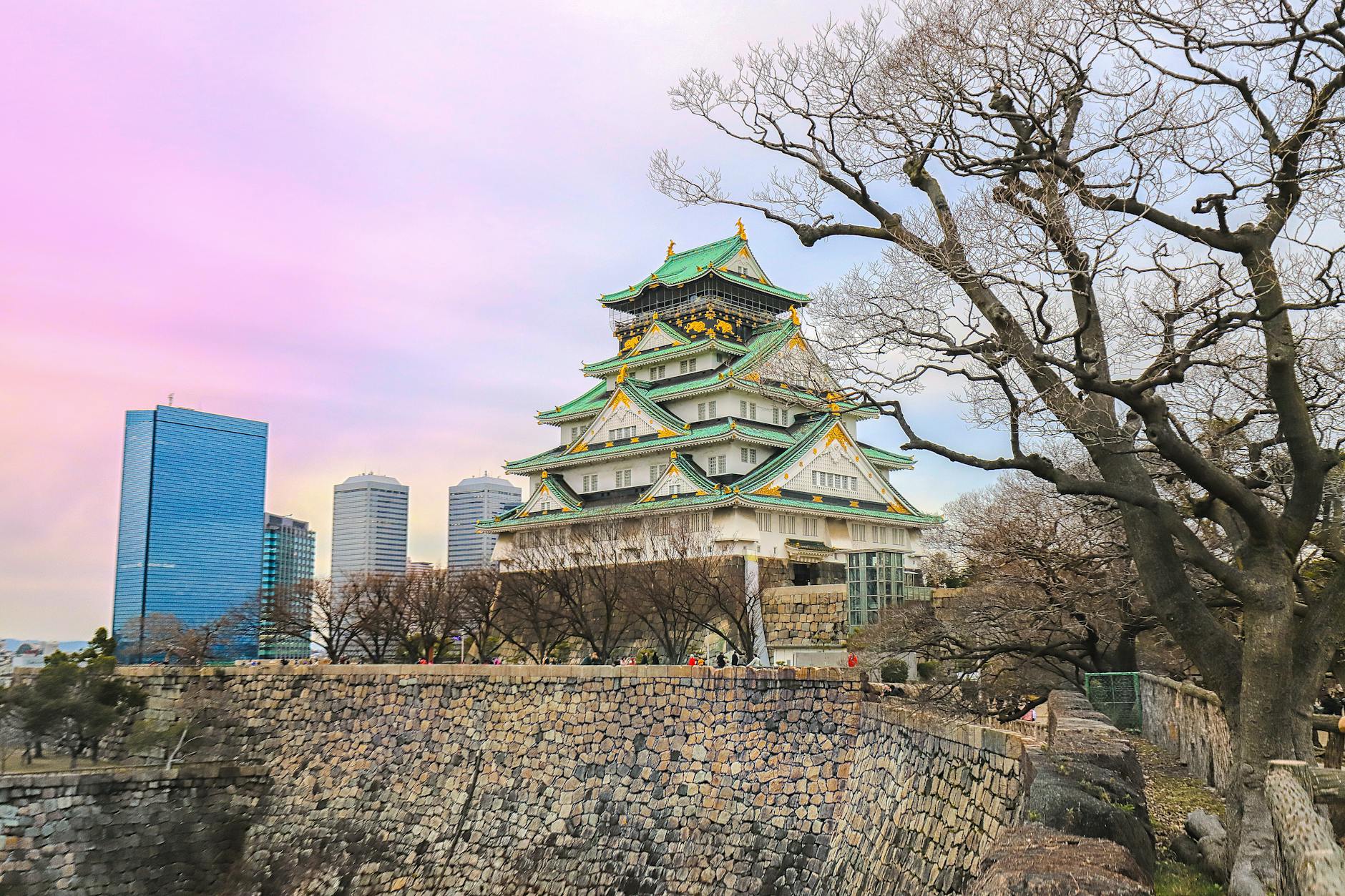 view of the osaka castle in japan